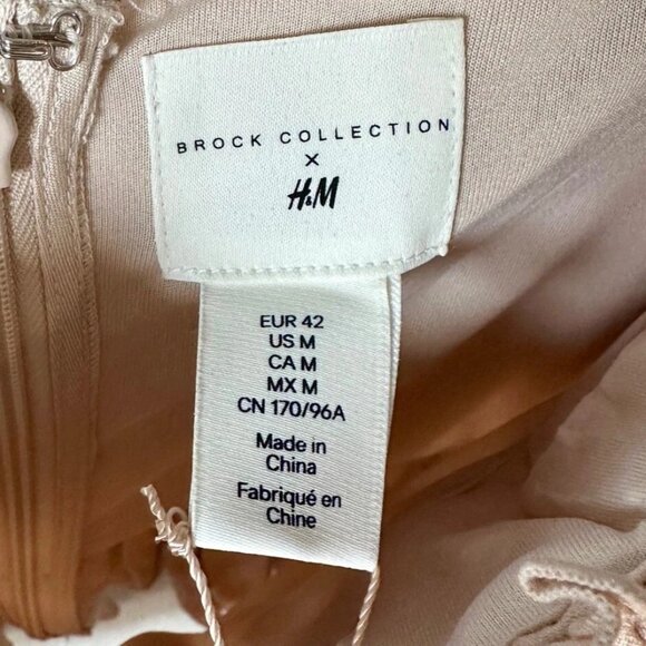 Brock Collection H&M Linen Corset Top Womens M Draped Underwire Peplum Romantic - Picture 5 of 7